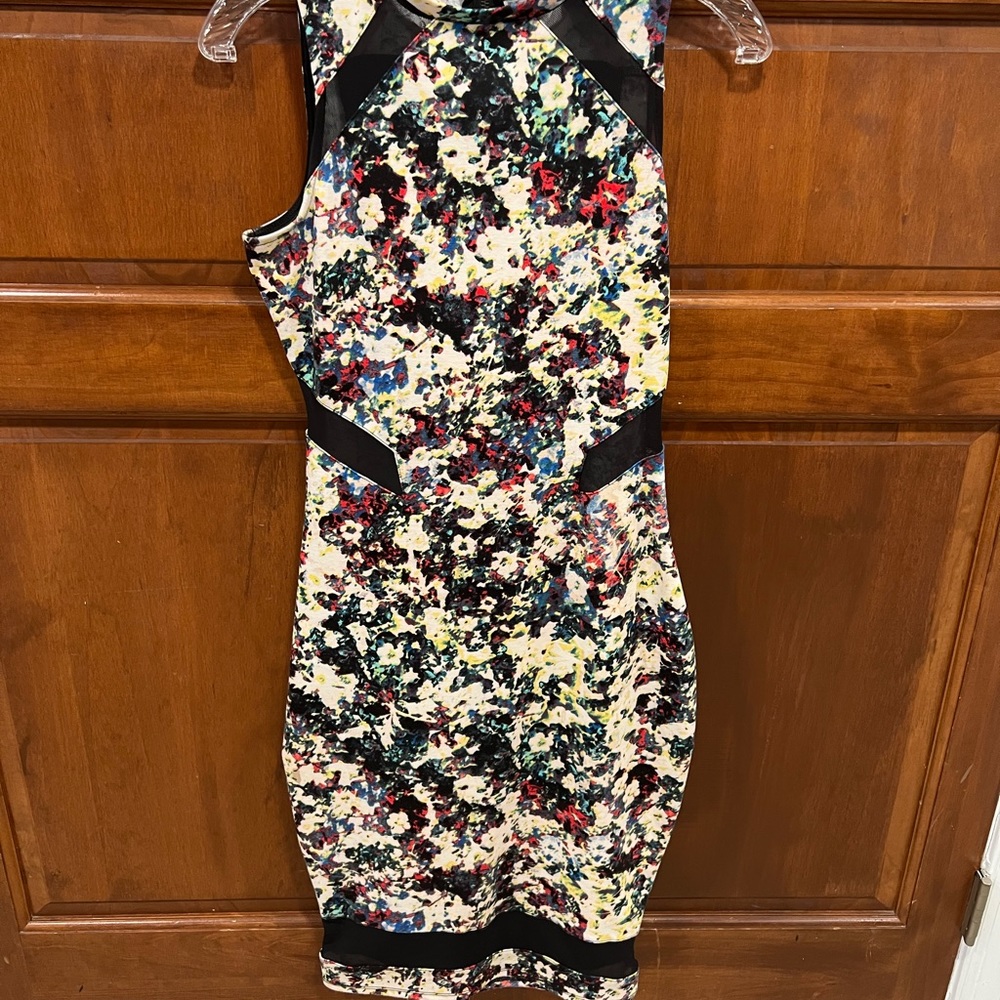 Floral dress with sheer details